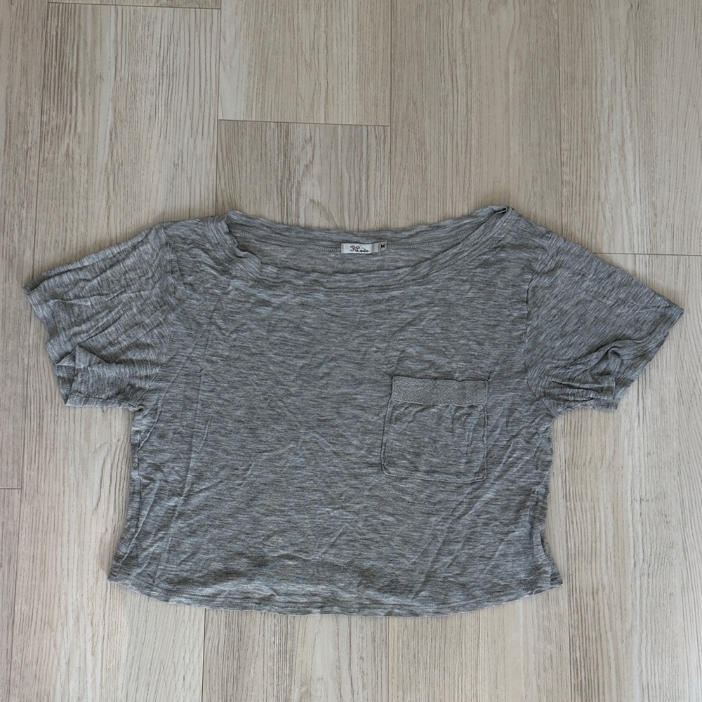 Love Gray Crop Top